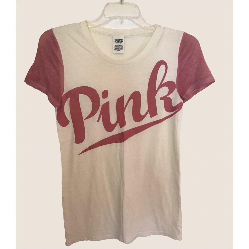 PINK VS Pink and Cream Short Sleeve Shirt